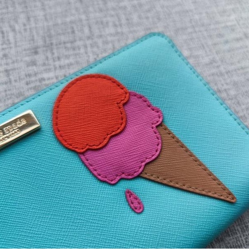 NWT Kate Spade Coated Leather Ice Cream LIMITED EDITION Wallet in Minticepop NWT - Picture 4 of 11